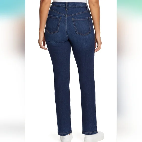 Gloria Vanderbilt Amanda Straight Jeans Womens  Blue High Rise Stretch - 16 - Picture 2 of 14